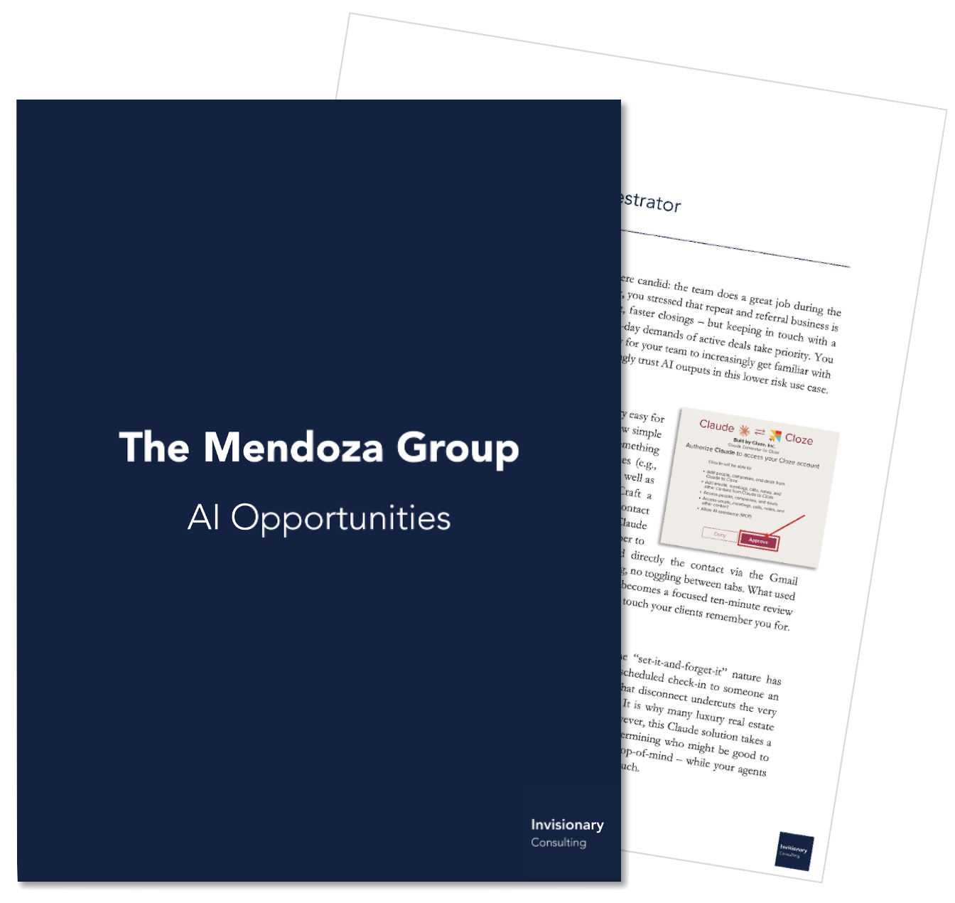 Sample Opportunity Audit deliverable: a branded AI Opportunities report prepared for a client